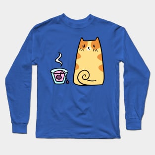 Hot Tea Kitty Long Sleeve T-Shirt